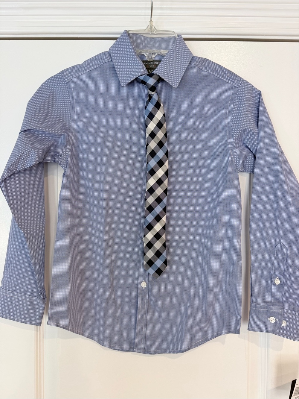 Van Heusen kids Blue Micro-Check Dress Shirt